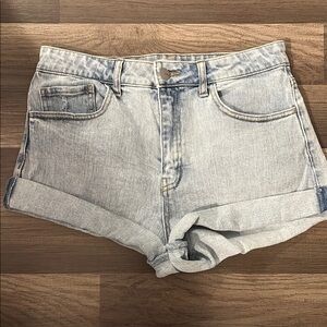 Francesca's Collections Blue Jean Shorts with Cuffed Hem